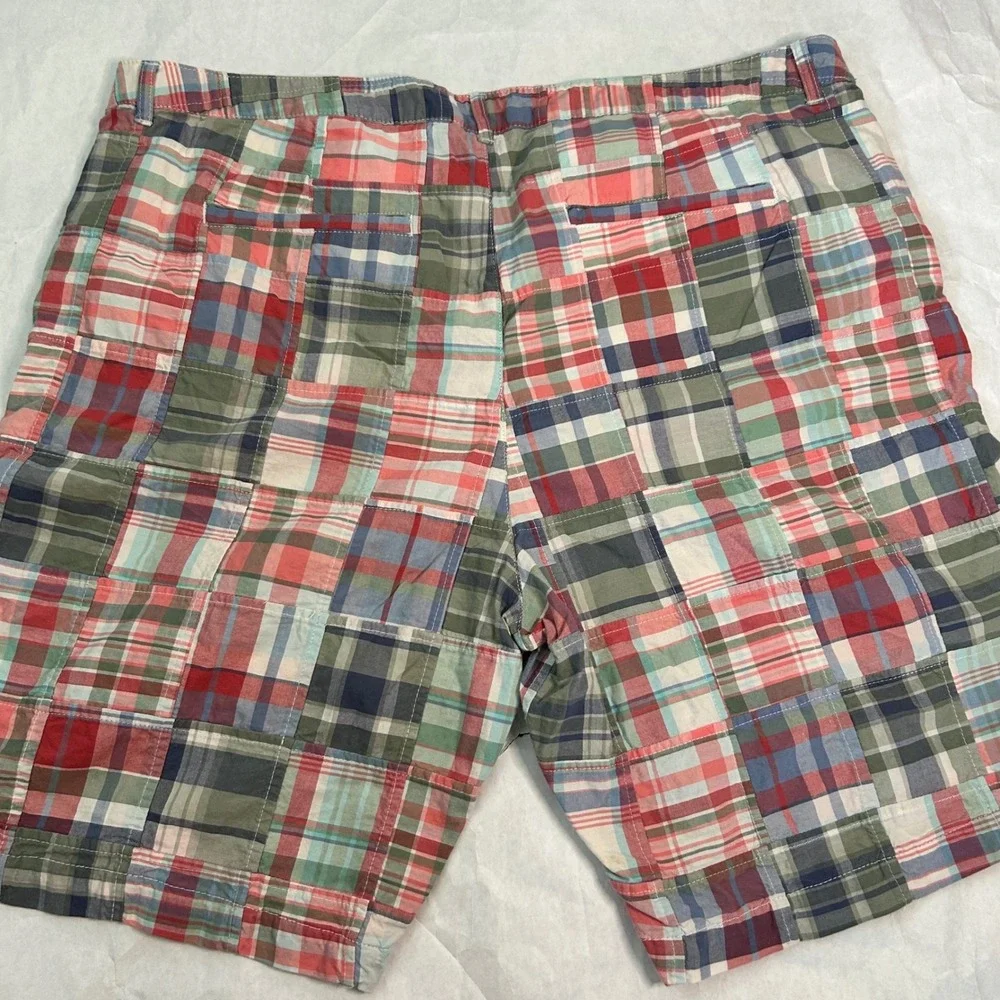 L.L.Bean Plaid Madras‎ Patchwork Shorts Favorite Fit Size 20 Preppy Casual